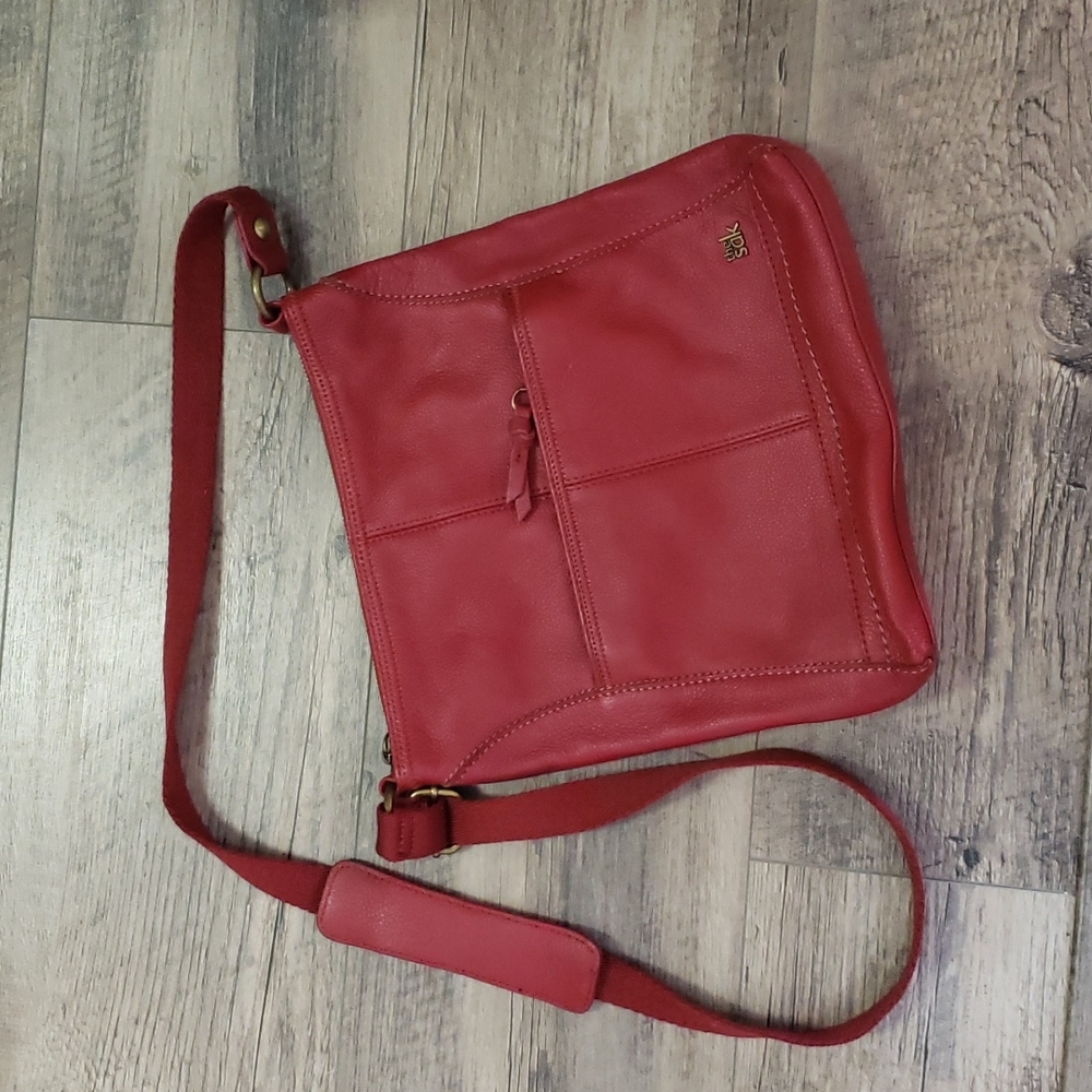 THE SAK RED LEATHER CROSSBODY